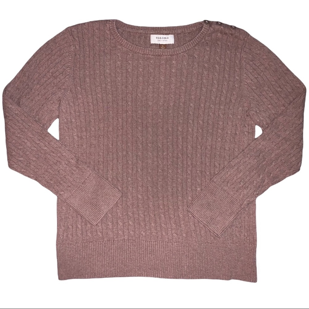 Y2K Sonoma Brown Cable Knit Lightweight Sweater